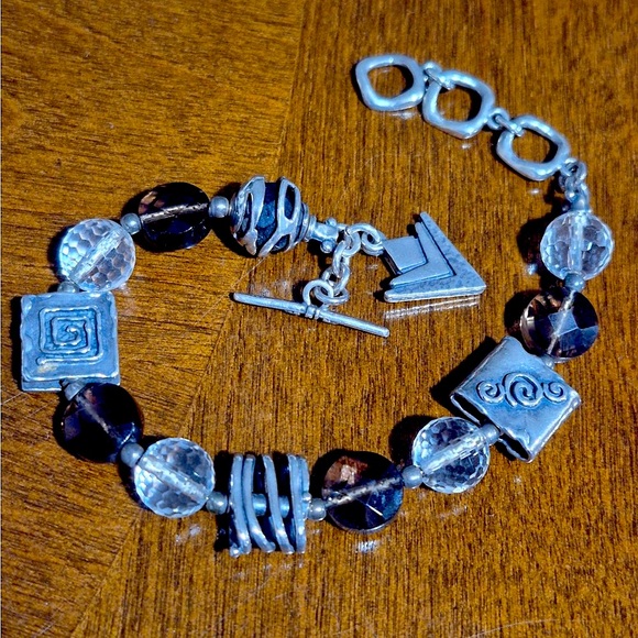 Silpada Jewelry - Silpada Vintage Sterling Crystal & Smokey Quartz Artistic Bracelet